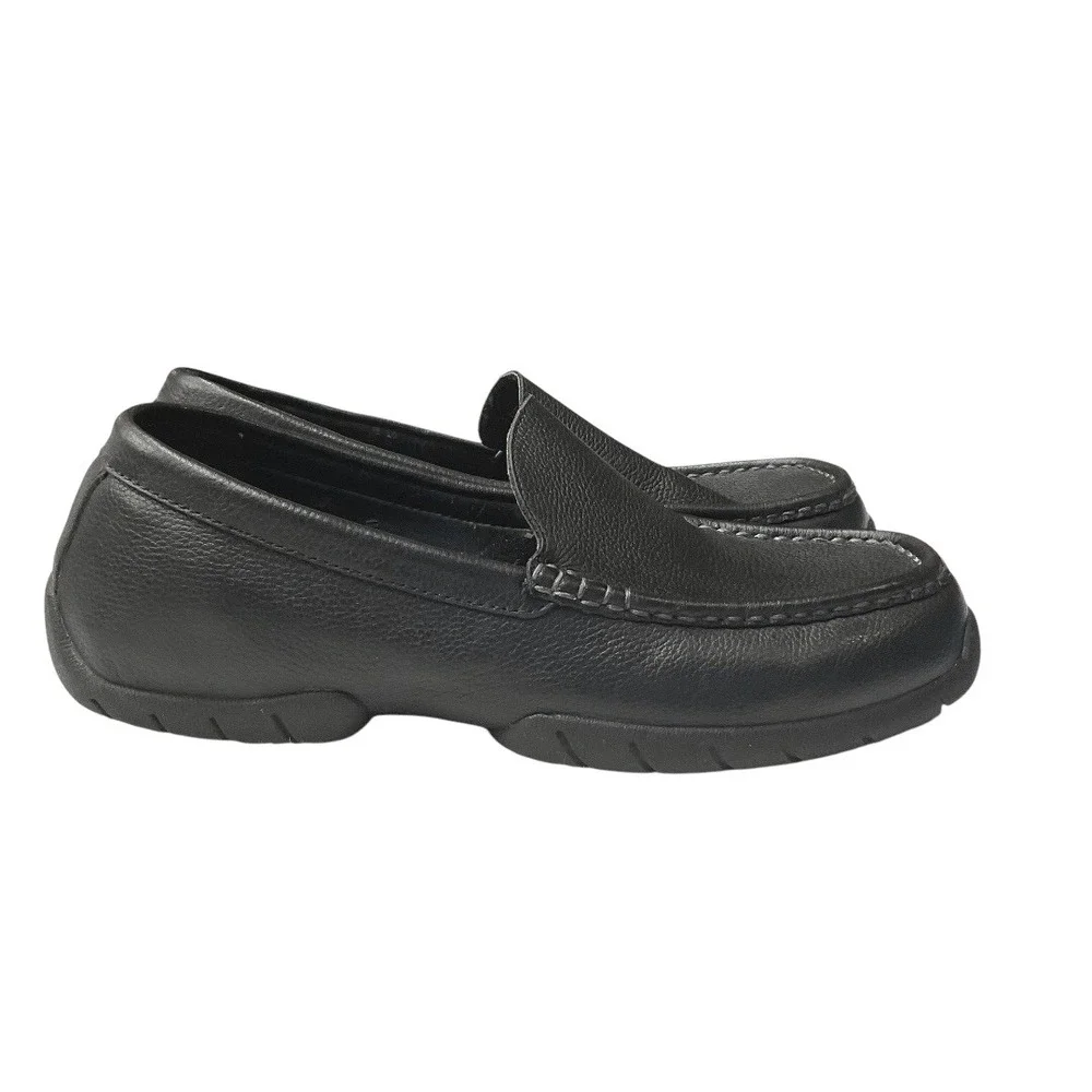 Chaps Men's Leather Loafers‎ Slip On Shoes Size Black  10.5 D Comfort
